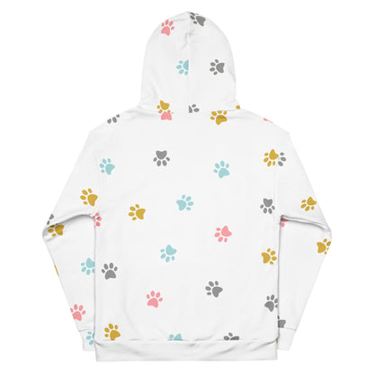 Cute Colorful Kitten Paw Overall Design Hoodie Sweatshirt