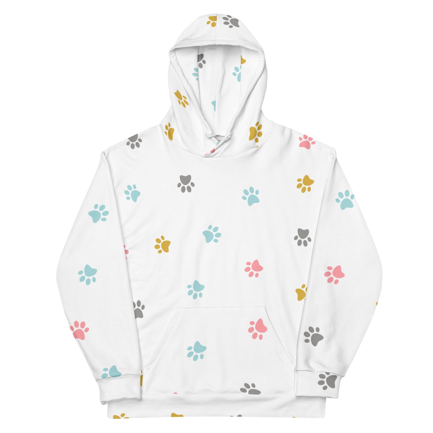 Cute Colorful Kitten Paw Overall Design Hoodie Sweatshirt