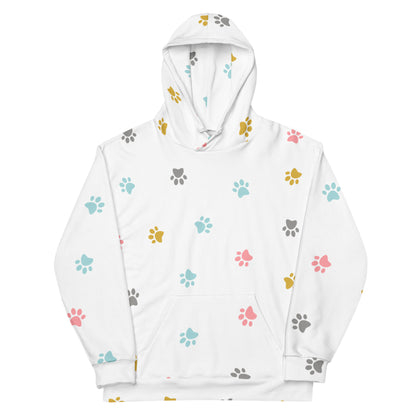 Cute Colorful Kitten Paw Overall Design Hoodie Sweatshirt