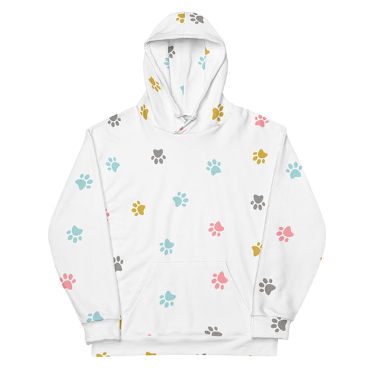 Cute Colorful Kitten Paw Overall Design Hoodie Sweatshirt