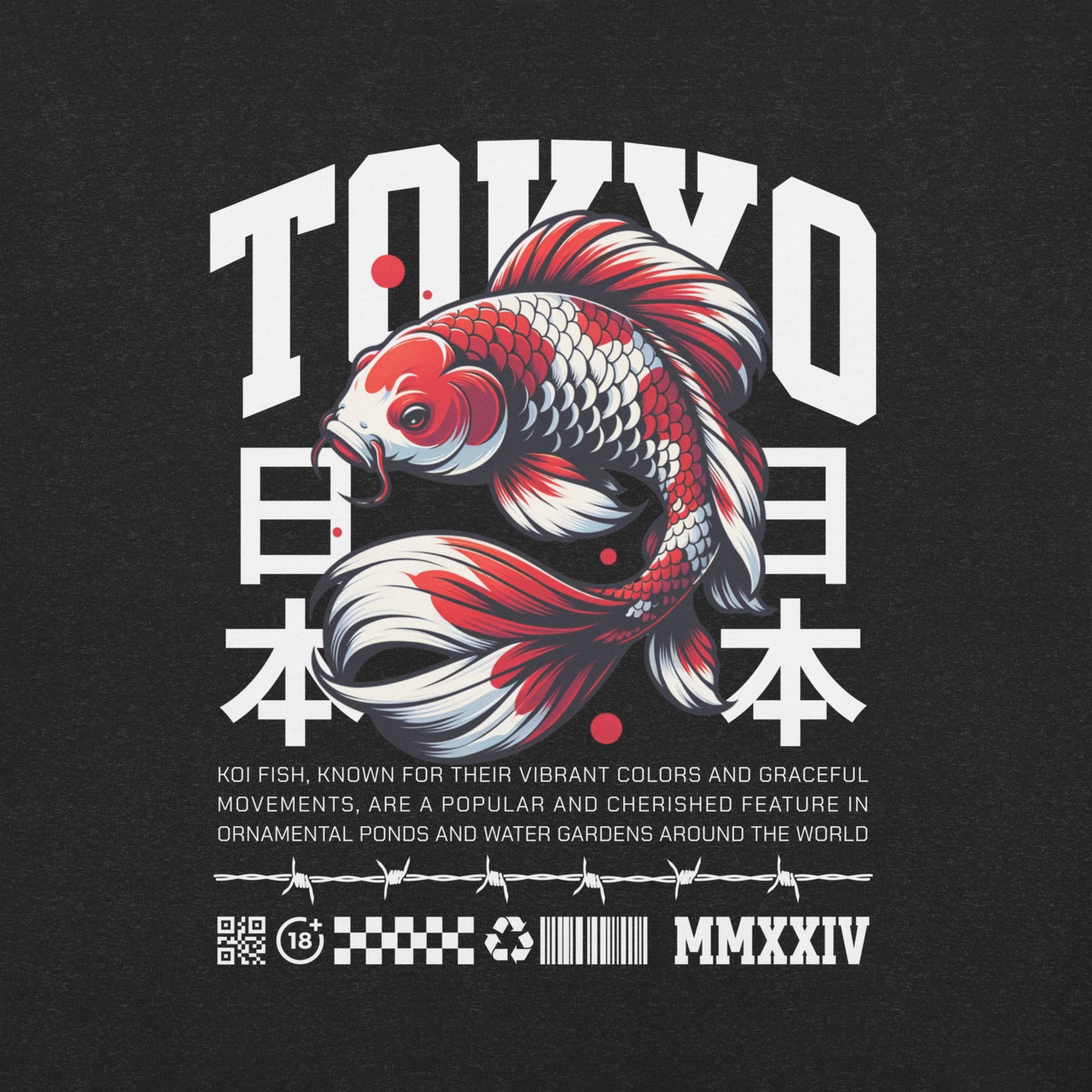 Men's Urban Streetwear Y2K Tokyo Koi Fish T-Shirt