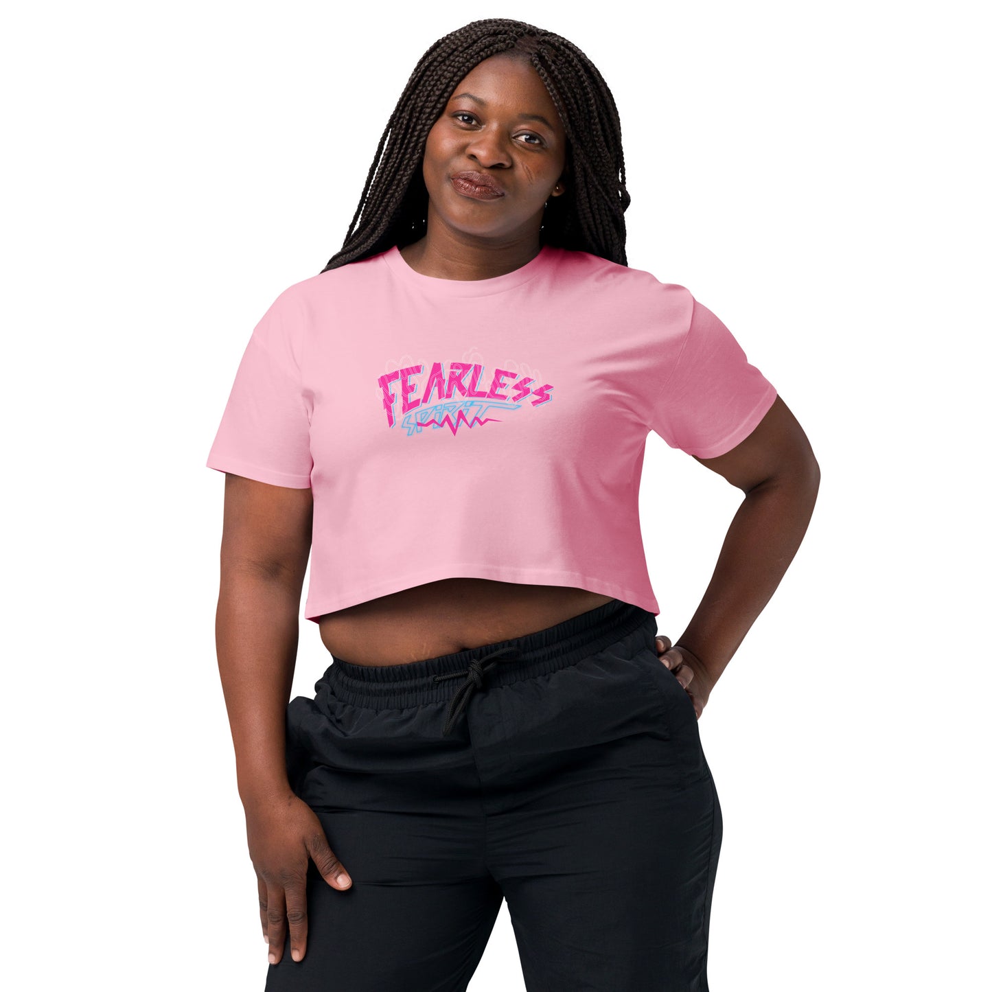 Women’s Relaxed Fit Crop Top Fearless Spirit Statement Shirt Top